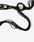 Black Bohemian Wood Ring Braid Belt Sentient Beauty Fashions *Accessories