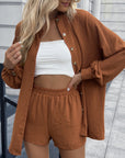 Sienna Button Down Cardigan and Shorts Set Sentient Beauty Fashions Apparel & Accessories
