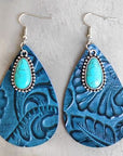Dark Slate Blue Artificial Turquoise Teardrop Earrings Sentient Beauty Fashions jewelry