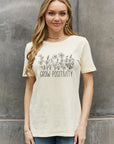 Rosy Brown Simply Love GROW POSITIVITY Graphic Cotton Tee