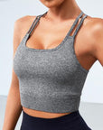 Gray Open Back Sports Tank Sentient Beauty Fashions Apparel & Accessories