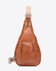 White Smoke All The Feels PU Leather Sling Bag Sentient Beauty Fashions bags & totes
