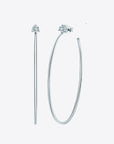 White Smoke 925 Sterling Silver Moissanite Hoop Earrings Sentient Beauty Fashions earrings