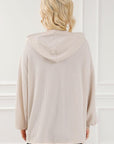 Light Gray Drawstring Dropped Shoulder Hoodie