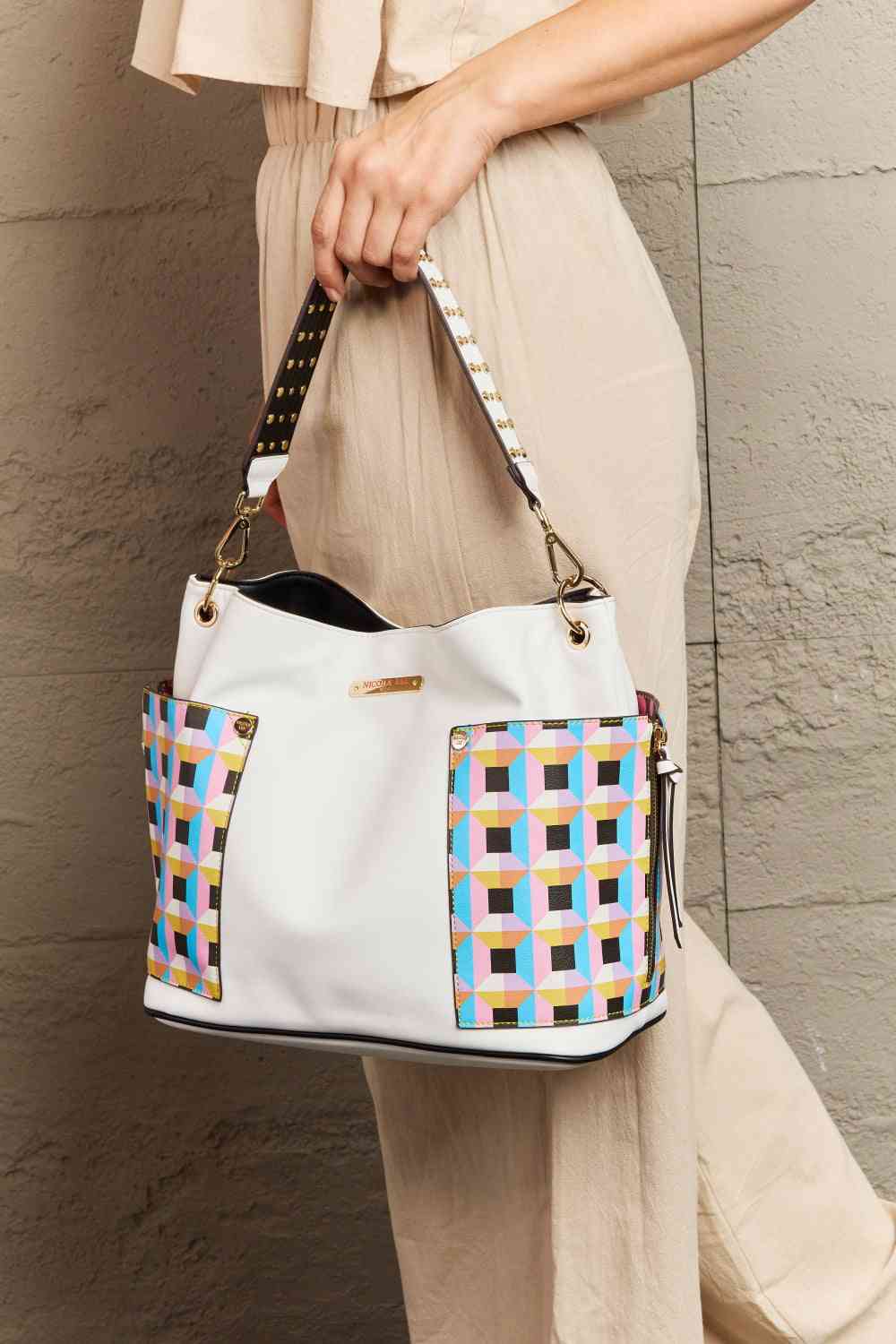 Tan Nicole Lee USA Quihn 3-Piece Handbag Set Sentient Beauty Fashions *Accessories