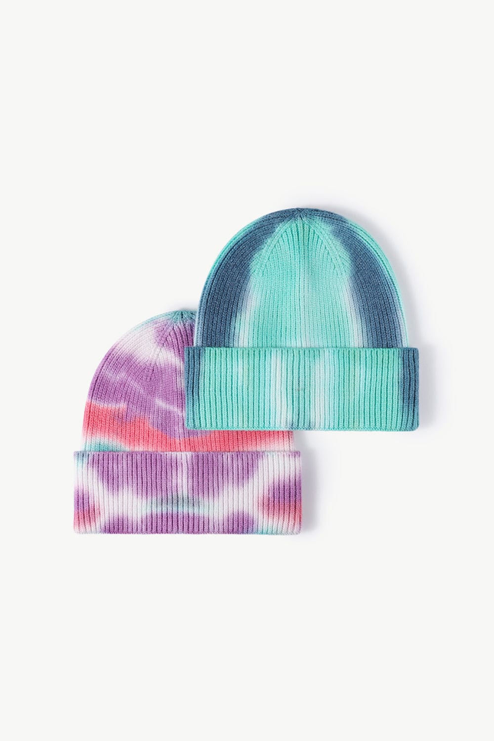 White Smoke Tie-Dye Cuffed Knit Beanie