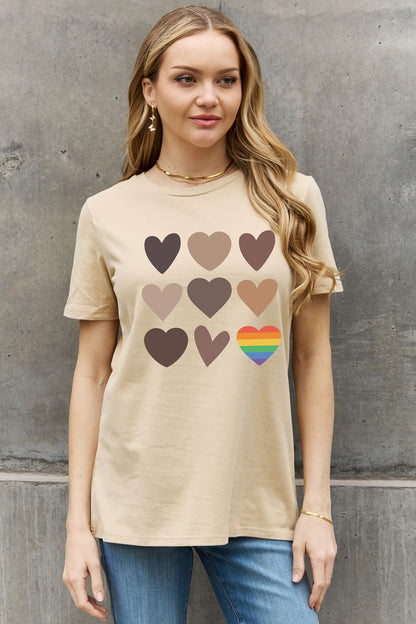 Light Slate Gray Simply Love Full Size Heart Graphic Cotton Tee