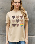 Light Slate Gray Simply Love Full Size Heart Graphic Cotton Tee Sentient Beauty Fashions Apparel & Accessories