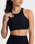 Black Wide Strap Cropped Sport Tank Sentient Beauty Fashions Apparel & Accessories