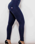 Dark Slate Gray Baeful Buttoned Skinny Long Jeans Sentient Beauty Fashions Apparel & Accessories