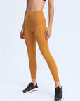 Lavender Double Take Wide Waistband Leggings with Pockets Sentient Beauty Fashions Apparel & Accessories