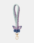 White Smoke Butterfly Shape Macrame Key Chain Sentient Beauty Fashions handmade