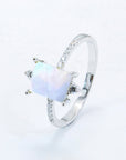 White Smoke 925 Sterling Silver Square Moonstone Ring Sentient Beauty Fashions jewelry