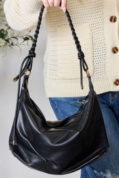 Dark Slate Gray SHOMICO Braided Strap Shoulder Bag