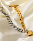Gray Chain Heart Charm Bracelet Sentient Beauty Fashions jewelry