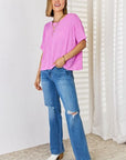 Light Gray Zenana Full Size Round Neck Short Sleeve T-Shirt Sentient Beauty Fashions Apparel & Accessories