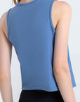 Light Gray Round Neck Active Tank Sentient Beauty Fashions Apparel & Accessories