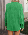 Sea Green Button Up Dropped Shoulder Shirt Sentient Beauty Fashions Apparel & Accessories