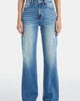 Dark Slate Blue BAYEAS Full Size Ultra High-Waist Gradient Bootcut Jeans Sentient Beauty Fashions Apparel & Accessories