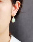 Dim Gray Handmade Natural Stone Teardrop Earrings Sentient Beauty Fashions jewelry