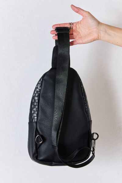 Dark Slate Gray Zenana Weaved Sling Bag Sentient Beauty Fashions Apparel &amp; Accessories
