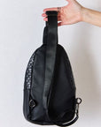 Dark Slate Gray Zenana Weaved Sling Bag Sentient Beauty Fashions Apparel & Accessories
