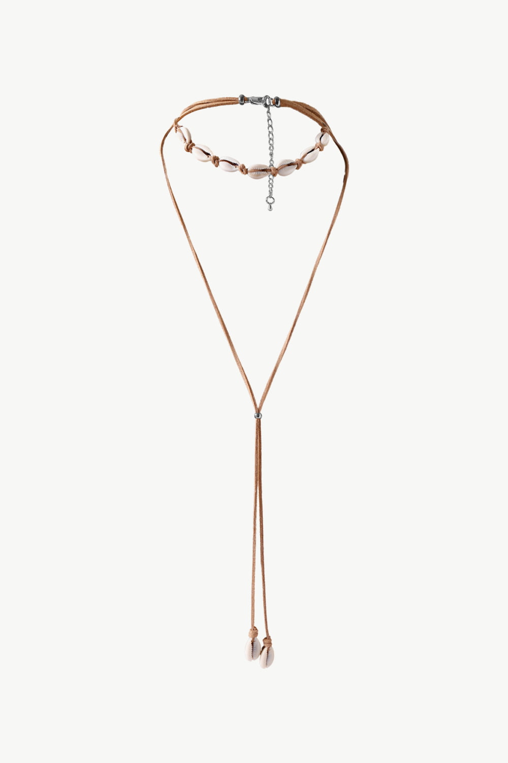 White Smoke Layered Shell Pendant Necklace Sentient Beauty Fashions jewelry