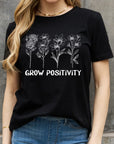 Tan Simply Love GROW POSITIVITY Graphic Cotton Tee Sentient Beauty Fashions