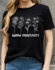 Tan Simply Love GROW POSITIVITY Graphic Cotton Tee