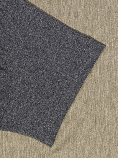 Dark Slate Gray COFFEE Round Neck Short Sleeve T-Shirt Sentient Beauty Fashions