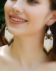 Rosy Brown Butterfly Beaded Dangle Earrings Sentient Beauty Fashions jewelry