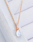 Light Gray Moonstone Teardrop Pendant Necklace Sentient Beauty Fashions jewelry