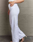 Dim Gray RISEN Raelene Full Size High Waist Wide Leg Jeans in White Sentient Beauty Fashions Apparel & Accessories