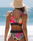 Light Gray Tropical Print Bikini Set Sentient Beauty Fashions Swimwear