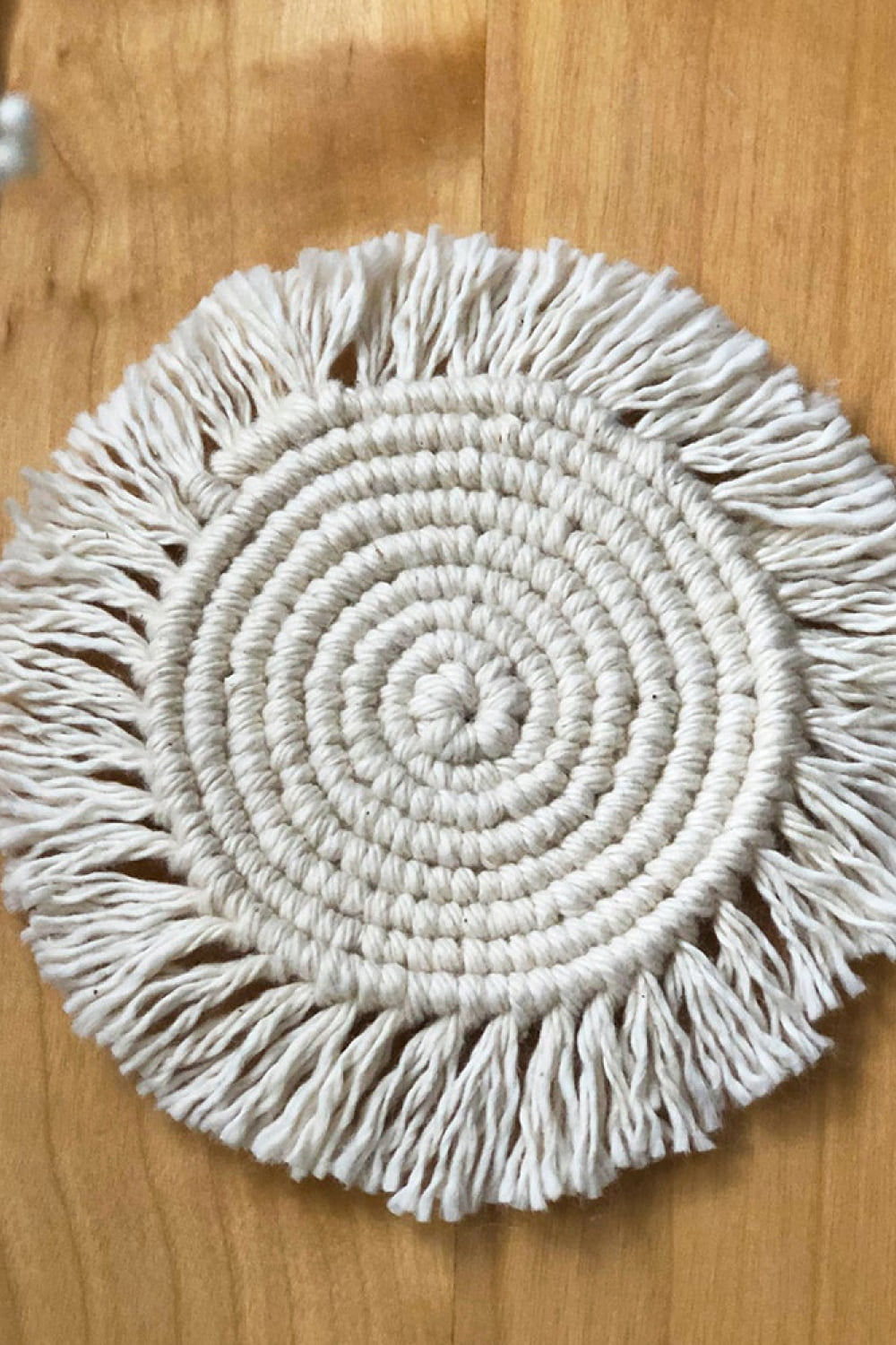 Rosy Brown 11.8&quot; Macrame Round Cup Mat Sentient Beauty Fashions Home Decor