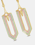 Beige Copper C-Hoop Drop Earrings Sentient Beauty Fashions jewelry