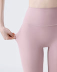 Light Gray High Waist Active Pants Sentient Beauty Fashions Apparel & Accessories