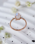 Light Gray High Quality Natural Moonstone 925 Sterling Silver Ring Sentient Beauty Fashions rings