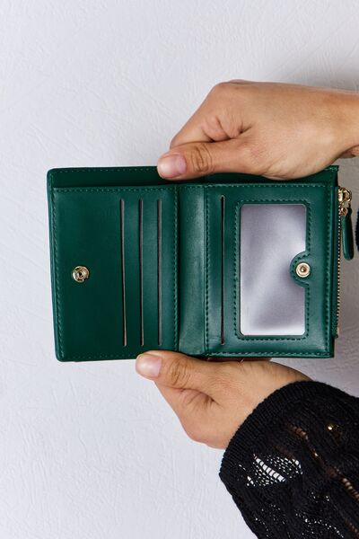 Dark Slate Gray David Jones Texture PU Leather Mini Wallet Sentient Beauty Fashions Apparel &amp; Accessories