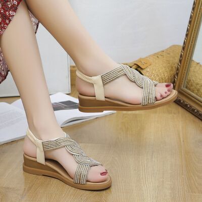 Rosy Brown PU Leather Open Toe Sandals Sentient Beauty Fashions Apparel &amp; Accessories