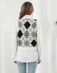 Light Gray V-Neck Plaid Sweater Vest Sentient Beauty Fashions Apparel & Accessories