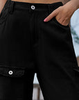 Black Buttoned Long Jeans Sentient Beauty Fashions Apparel & Accessories