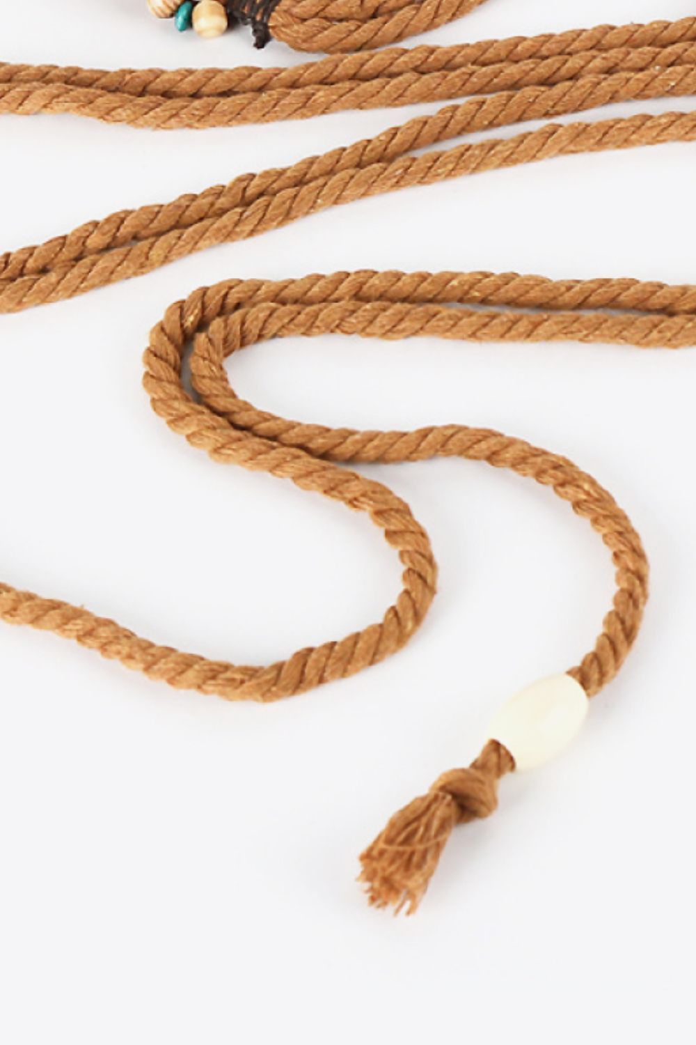 Chocolate Wood Ring Rope Belt