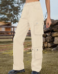 Gray Straight Leg Cargo Jeans Sentient Beauty Fashions Apparel & Accessories