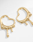 Beige Heart Zinc Alloy Earrings Sentient Beauty Fashions earrings