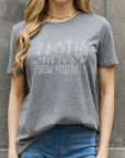 Light Slate Gray Simply Love GROW POSITIVITY Graphic Cotton Tee Sentient Beauty Fashions tees