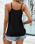 Black Contrast Eyelet Cami Top Sentient Beauty Fashions Apparel & Accessories