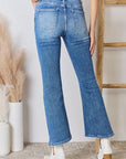 Gray RISEN Full Size High Rise Ankle Flare Jeans Sentient Beauty Fashions Apparel & Accessories