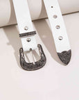 Light Gray PU Leather Studded Belt Sentient Beauty Fashions Apparel & Accessories