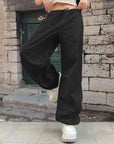 Dark Gray Drawstring Waist Pants with Pockets Sentient Beauty Fashions Apparel & Accessories